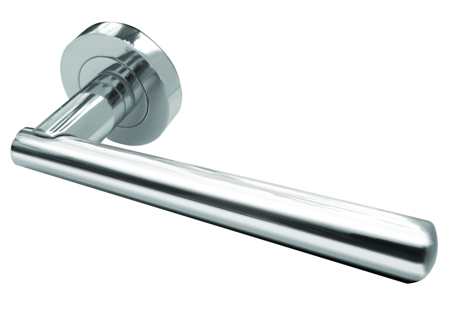 Roseta Designer Lever on Rose Door Handle - Satin Chrome & Polished Chrome-JV843