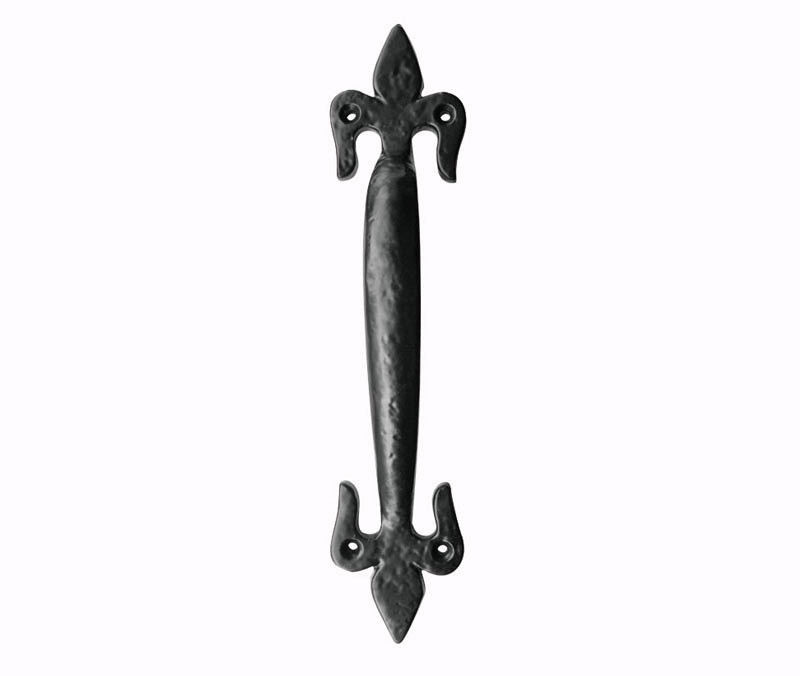 JAB26 - Fleur De Lys Pull Handle 170mm - Black Antique