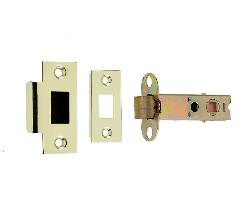 JL6666 Satin Stainless Steel/Brass Forends Heavy Double Sprung Mortice Latch - Fire Rated 80mm 