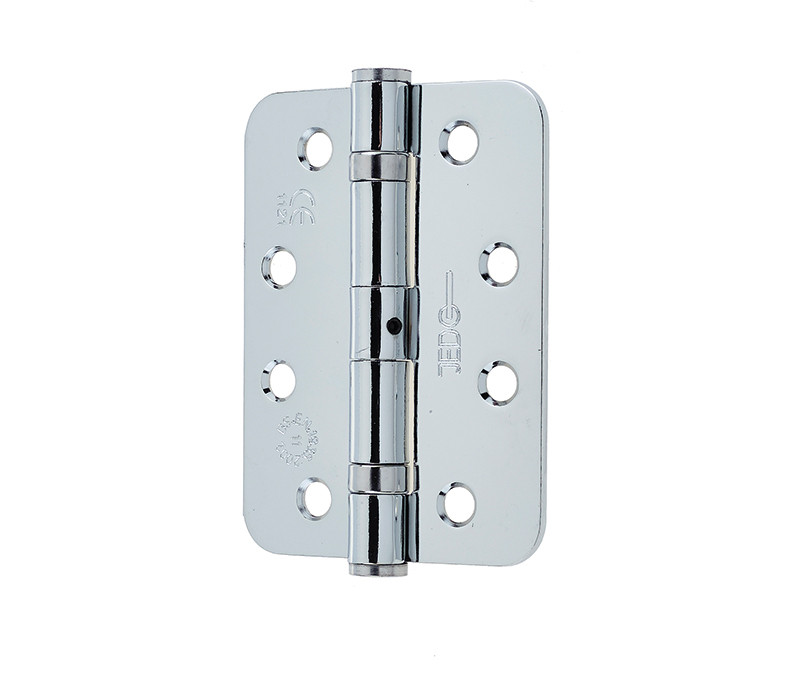 J8500R - Polished Chrome Radiused 102x76mm steel Ball bearing hinge Fire rated C11 30/60 mins 