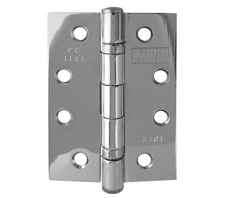 J8500 - Polished chrome 102x76mm steel Ball bearing hinge Fire rated C11 30/60 mins 