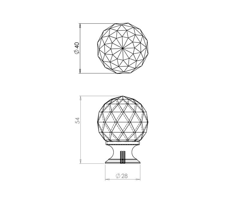 JH1256 Amber Coloured Glass Faceted Cupboard Knobs Jedo Polished Chrome