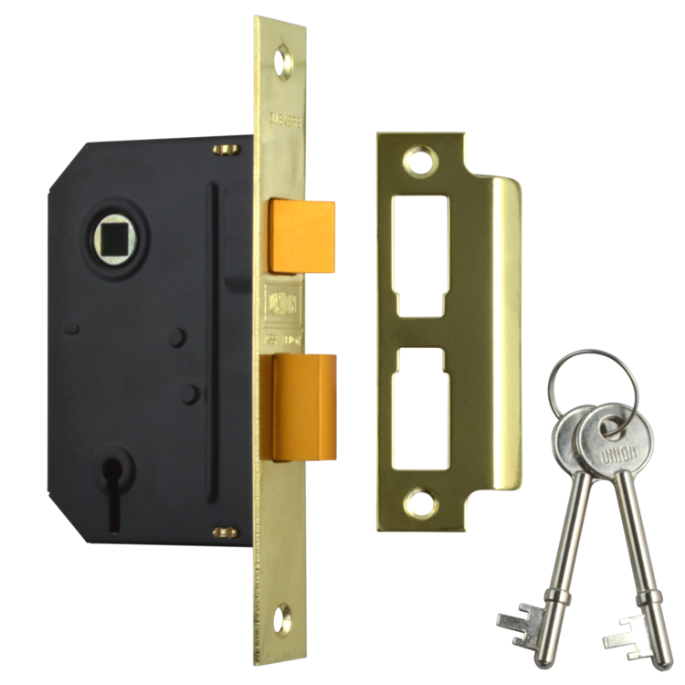 UNION Y-ES-SL-PB-2.5 Essential 3 Lever Sashlock 21/2" Brass