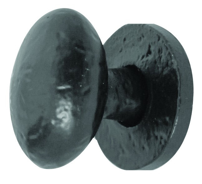 JAB45 - Oval Cupboard Knob 38mm - Black Antique