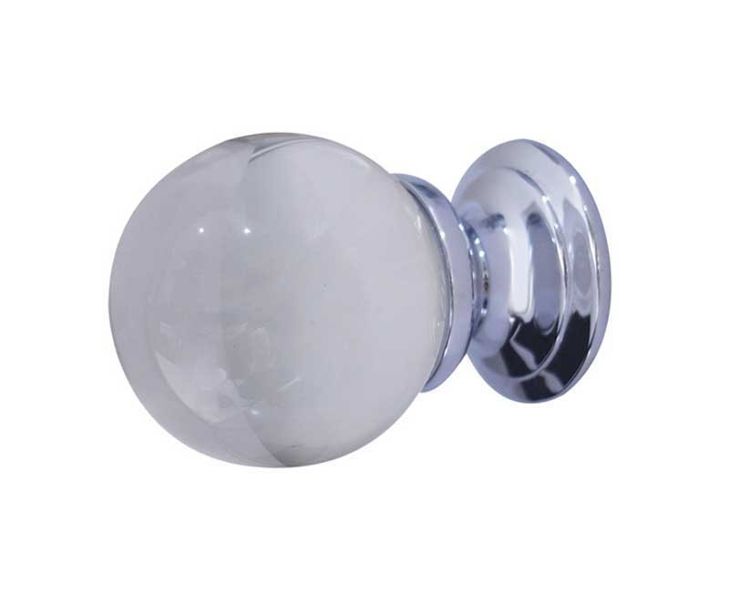 JH1151PC Plain Glass Clear Ball Cupboard Knobs Jedo Polished Chrome 