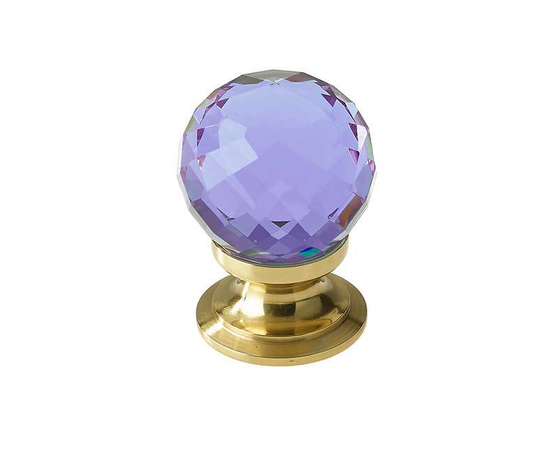 JH1260 Purple Coloured Glass Faceted Cupboard Knobs Jedo Polished Chrome,Satin Chrome & Polished Brass