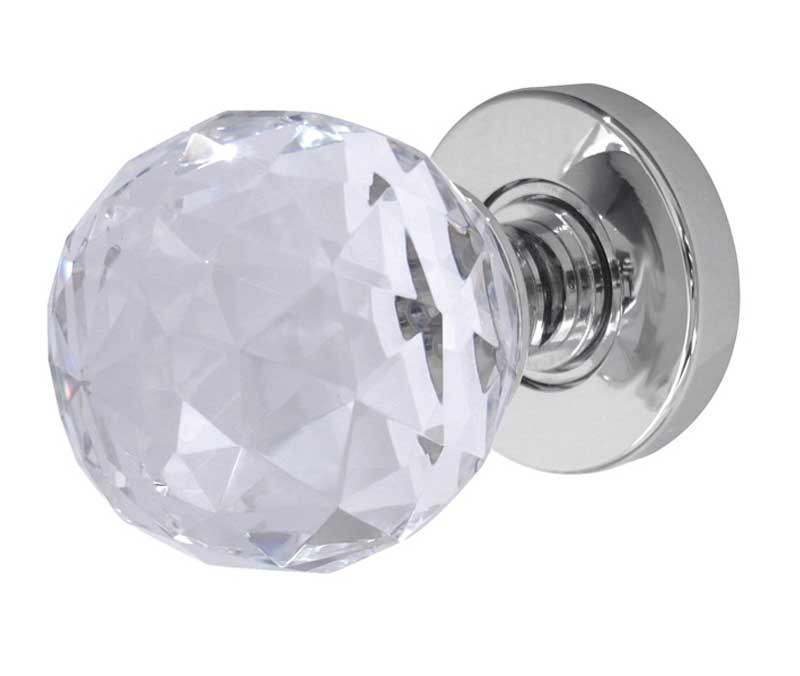 JH5255 Faceted Glass Sprung Mortice Knob Furniture Jedo