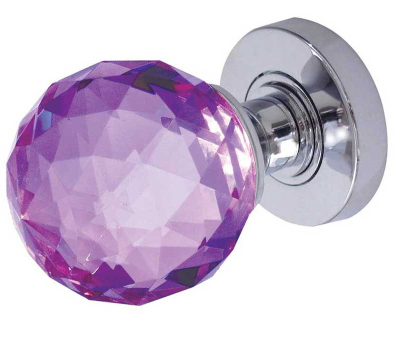 JH5260 Purple Coloured Faceted Sprung Mortice Knob Furniture