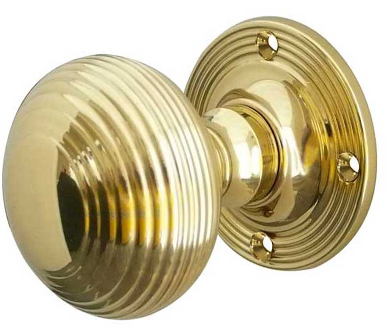 JR6MPB Reeded  Unsprung 53mm Mortice Knob