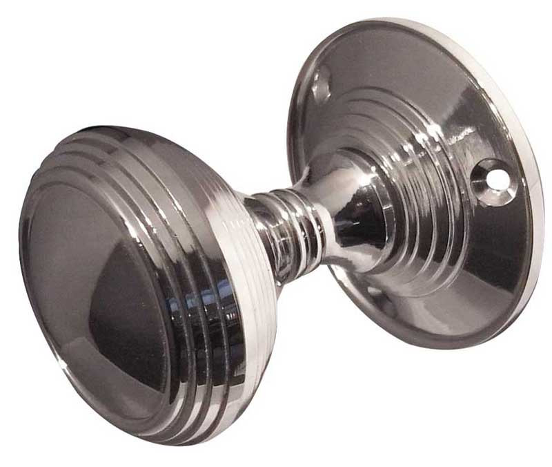 JV181M-PC Lined Unsprung Mortice Knob on Round Rose Jedo Polished Chrome