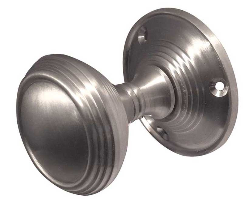 JV181M-SC Lined Unsprung Mortice Knob on Round Rose Jedo Satin Chrome