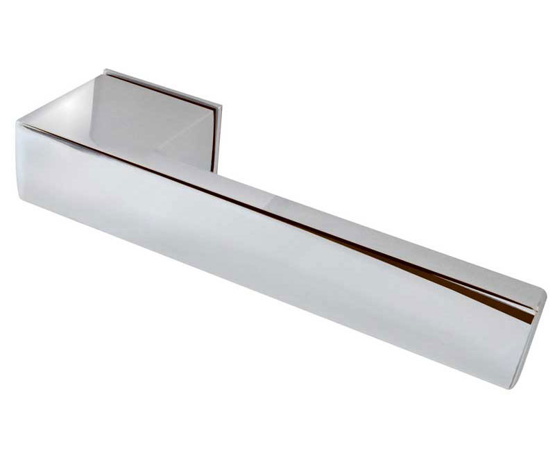 Minimal Reguitti Designer Lever on Square Rose Door Handle-Polished Chrome,Satin Chrome & Polished and satin Dual Finish-JV426