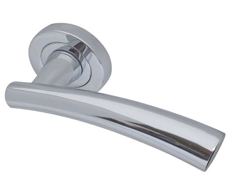 Garda Paja Designer Lever on Rose Door Handle - Polished Chrome,Satin Chrome & Polished Brass-JV480