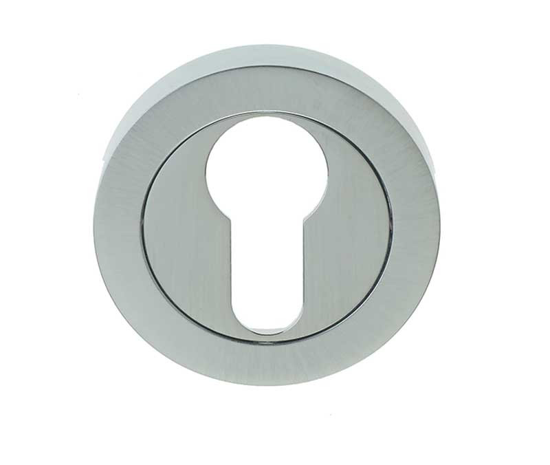 Jedo Euro Profile Keyhole Cover Escutcheon  -Polished Chrome,Satin Chrome, Satin Nickil,Satin Brass,Rustic,Polished Brass,Polished Chrome/Black Nickel, Polished Chrome/Satin Chrome,Polished Chrome/Satin Nickel-JV503E