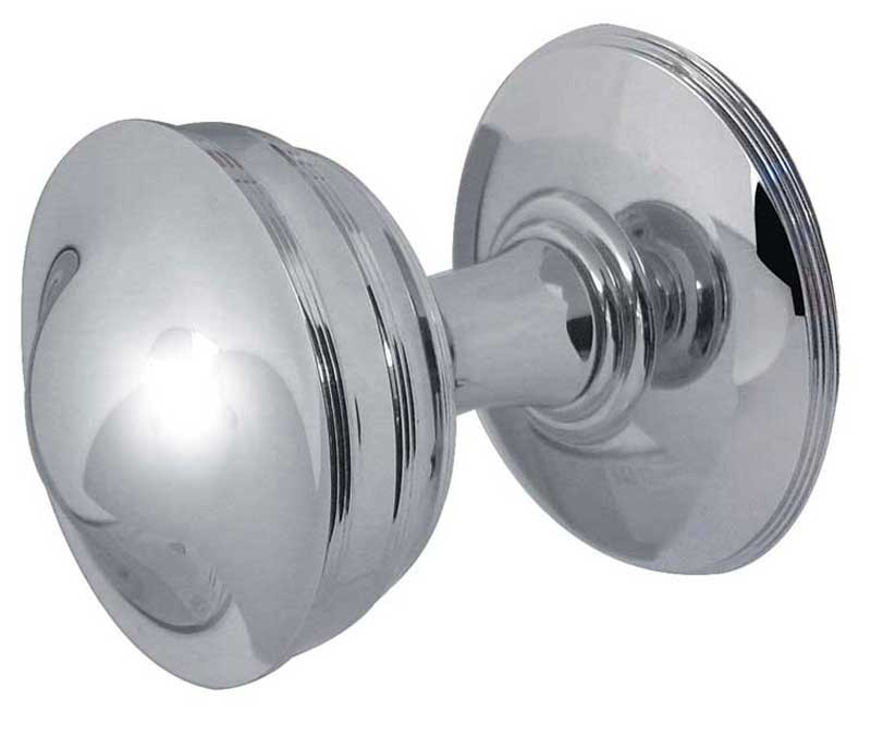 JV67-PN Crown Unsprung Mortice Knob on Round Rose, Jedo Polished Nickel