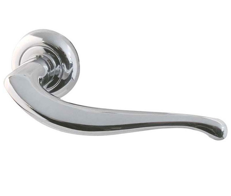 Goccia Paja Designer Lever on Rose Door Handle- Satin Chrome,Polished Chrome, Satin Nickel & Polished Brass-JV700