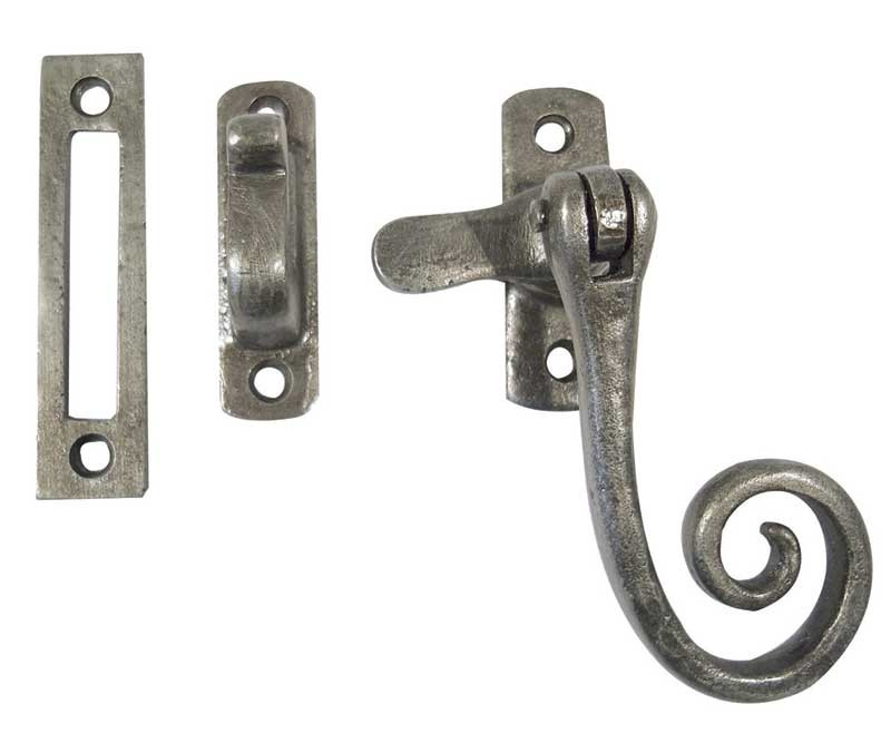 PEW19M Pewter Window Casement Fastener Hook & Mortice Plate