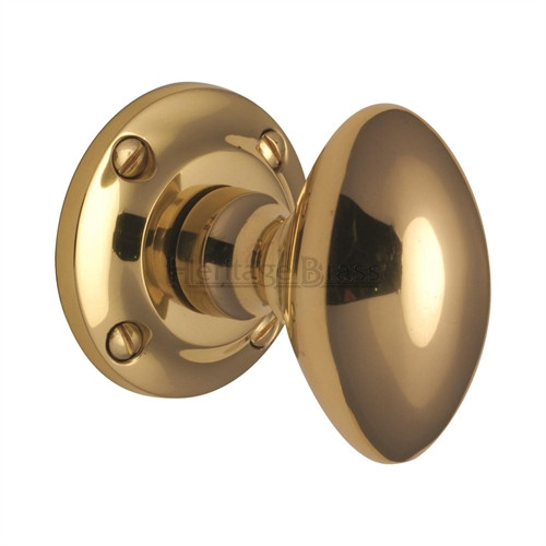 V960-PB Heritage Brass Suffolk Oval Sprung Mortice Knob