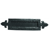 JAB13 - Letterplate Fleur De Lys 350mm x 85mm - Black Antique