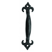 JAB52 - Fleur De Lys Pull Handle 230mm - Black Antique