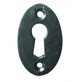 JAB75 - Oval Key Hole Escutcheon 50mm - Black Antique