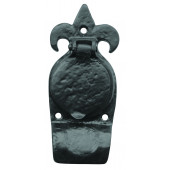 JAB9 - Fleur De Lys Front Door Cylinder Pull & Cover 120mm - Black Antique