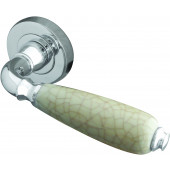 Oxford Cream Crackel China Lever on Rose Door Handle  - Cream Crackle China/ Polished Chrome-JC6003PC