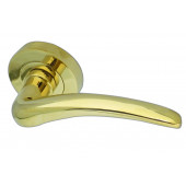 Gull Designer Lever on Rose Jedo Door Handle - PVD- Polished Brass-JV420