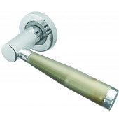 Alexander Designer Lever on Rose Jedo Door Handle - Polished Chrome/ Satin Nickel-JV465PCSN