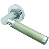 Charlotte Designer Lever on Rose Jedo Door Handle - Polished Chrome/ Satin Nickel-JV467PCSN