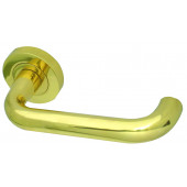 Thame Designer Lever on Rose Jedo Door Handle-Polished Brass-JV502PB