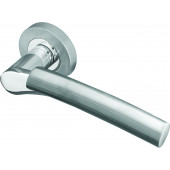 Arkus Designer Lever on Rose Jedo Door Handle - Polished Chrome/ Satin Chrome-JV760PCSC