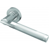 Lydia Designer Lever on Rose Jedo Door Handle - Polished Chrome/ Satin Chrome-JV790PCSC