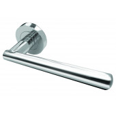 Roseta Designer Lever on Rose Door Handle - Satin Chrome & Polished Chrome-JV843