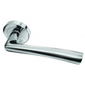 Opal Designer Lever on Rose Door Handle - Polished Chrome & Satin Chrome-JV844