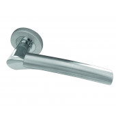 Capri Designer Lever on Rose Door Handle - Polished Chrome/ Satin Chrome-JV860PCSC