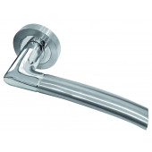 Lorenzo Designer Lever On Rose Door Handle - Polish Chrome/ Satin Chrome-JV861PCSC