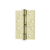 J8500 - Polished Brass PVD 102x76mm steel Ball bearing hinge Fire rated C11 30/60 mins 