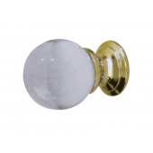 JH1151PB Plain Glass Clear Ball Cupboard Knobs Jedo Polished Brass