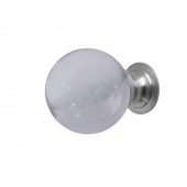 JH1151SC Plain Glass Clear Ball Cupboard Knobs Jedo Satin Chrome 