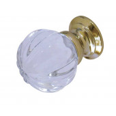 JH1152PB  Pumpkin Glass Cupboard Knobs Jedo Polished Brass