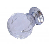 JH1152PC Pumpkin Glass Cupboard Knobs Jedo Polished Chrome 