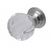 JH1152SC Pumpkin Glass Cupboard Knobs Jedo Satin Chrome 