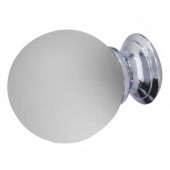 JH1156PC Plain Frosted Glass Ball Cupboard Knobs Jedo Polished Chrome 