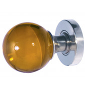 JH5205 Amber Coloured Plain Ball Glass Sprung Mortice Knob Furniture Jedo