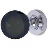 JH5206 Black Coloured Plain Ball Glass Sprung Mortice Knob Furniture Jedo