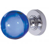 JH5207 Blue Coloured Plain Ball Glass Sprung Mortice Knob Furniture Jedo