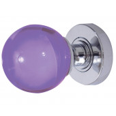 JH5209 Purple Coloured Plain Ball Glass Sprung Mortice Knob Furniture Jedo