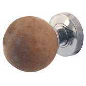 JH5213-PC Sunset Red Marble Sprung Mortice Knobs Jedo Polished Chrome