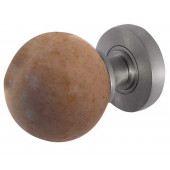 JH5213-SC Sunset Red Marble Sprung Mortice Knobs Jedo Satin Chrome